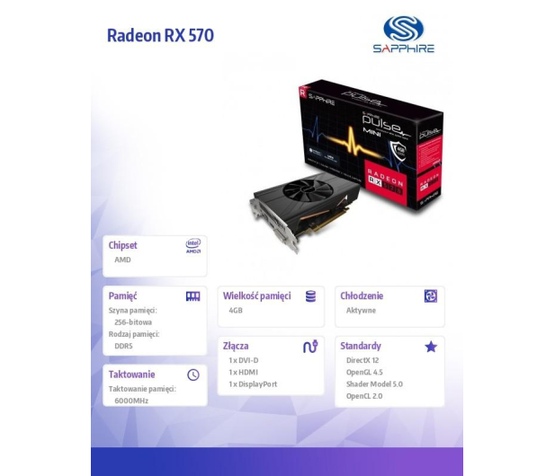 Sapphire Radeon RX 570 4GB GDDR5 256BIT HDMI/DVI/DP 11266-34-20G - 1459107 - zdjęcie 3